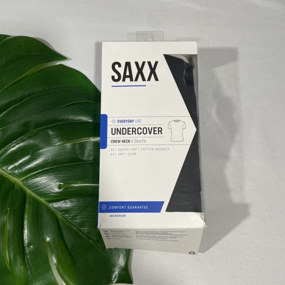NIB Saxx [ Small ] Undercover Slim Fit Crew Neck T-Shirt‎ in Black - Picture 2 of 15